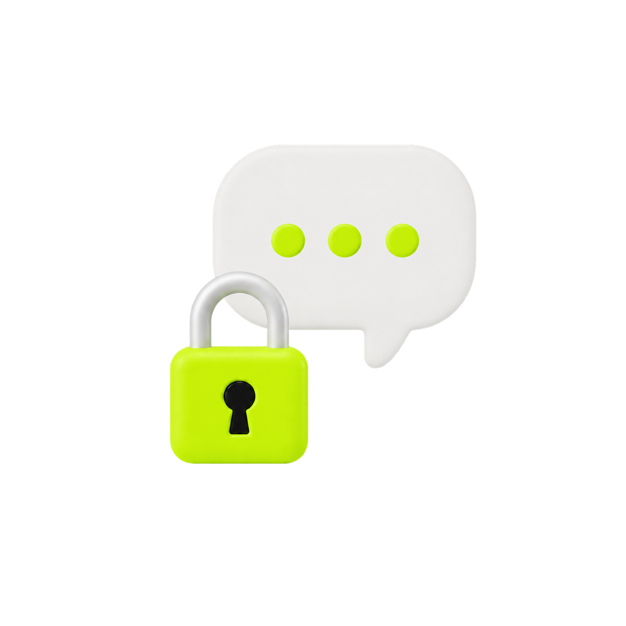 A message bubble protected by a lock