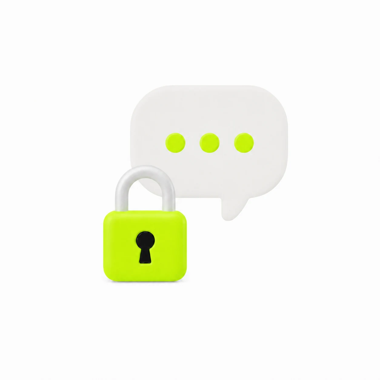 A message bubble protected by a lock